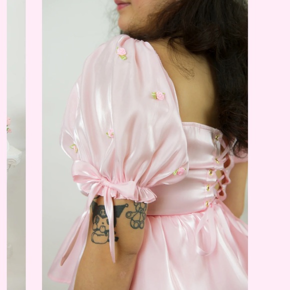 Pink ruffle tiered slit maxi dress - Picture 4 of 6